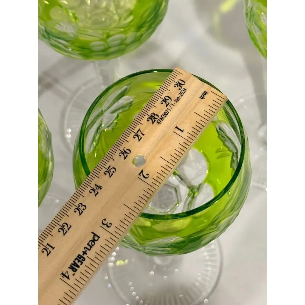 Vintage Nachtmann Traube Chartreuse Wine Hock Goblets Set of 5 Pattern German